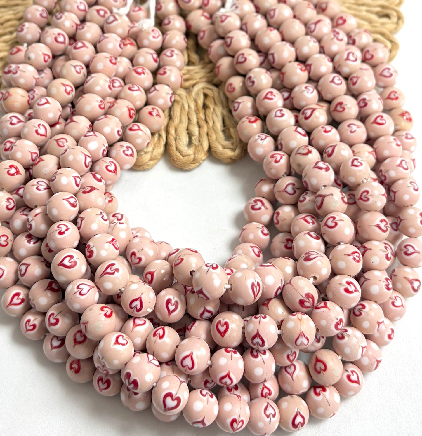 Round With Heart Lampwork