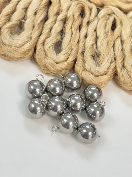 Steel Plata Ball Charm Chain End