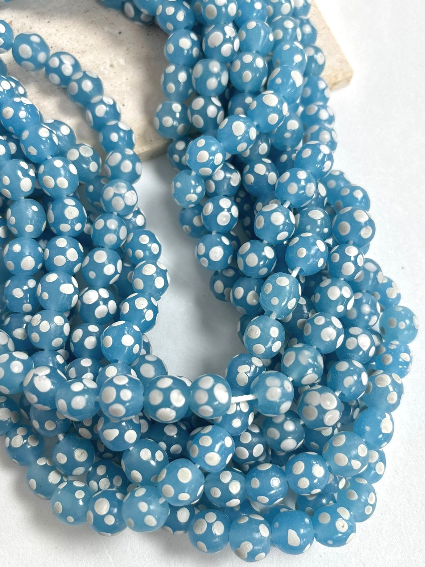 Matte Polkadot Round Lampwork