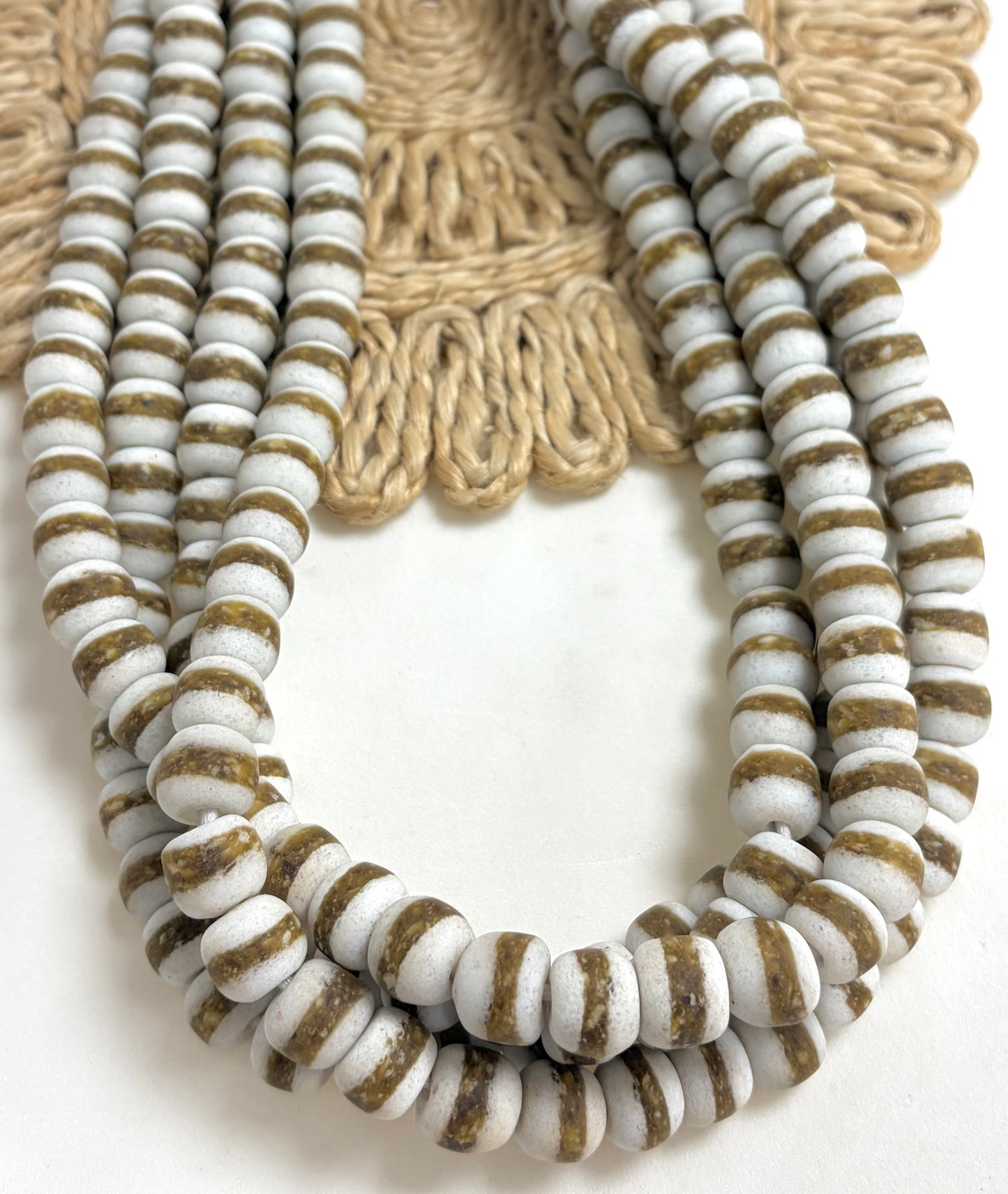 African Beads With Gold Line