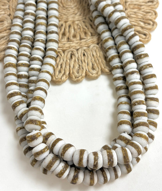 African Beads With Gold Line