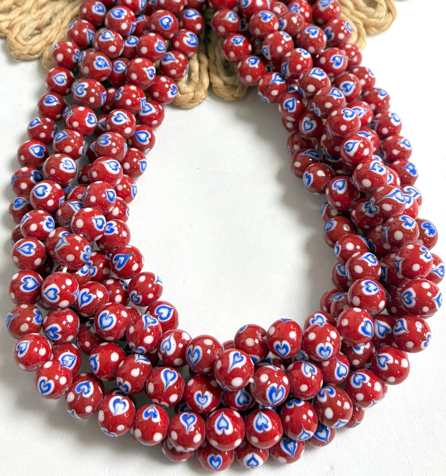 Round With Heart Lampwork