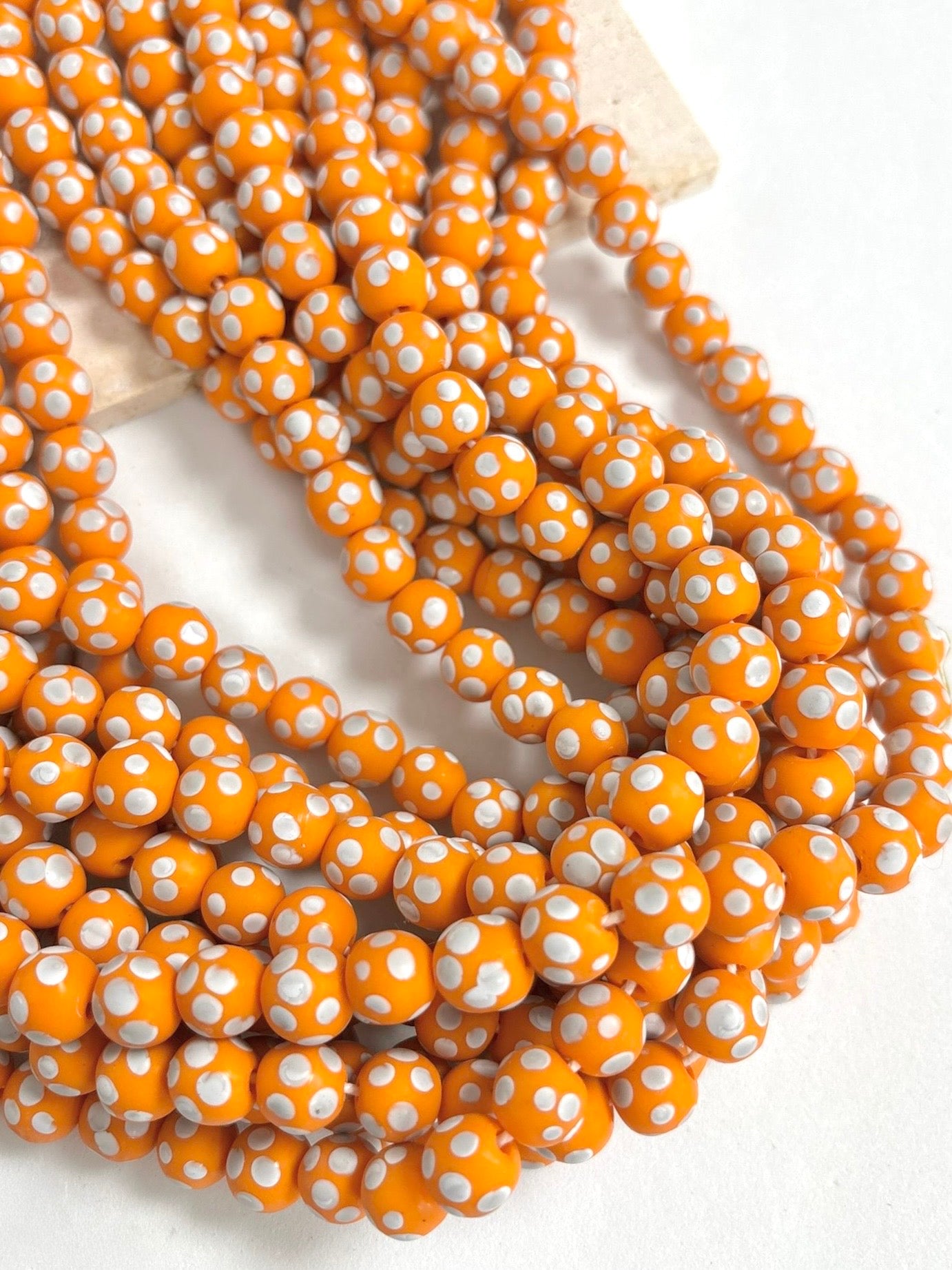 Matte Polkadot Round Lampwork