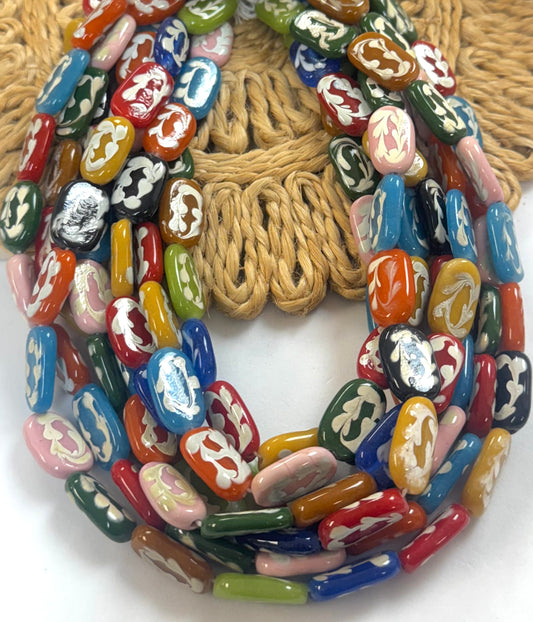 Crushed Rectangular Marmol Lampwork