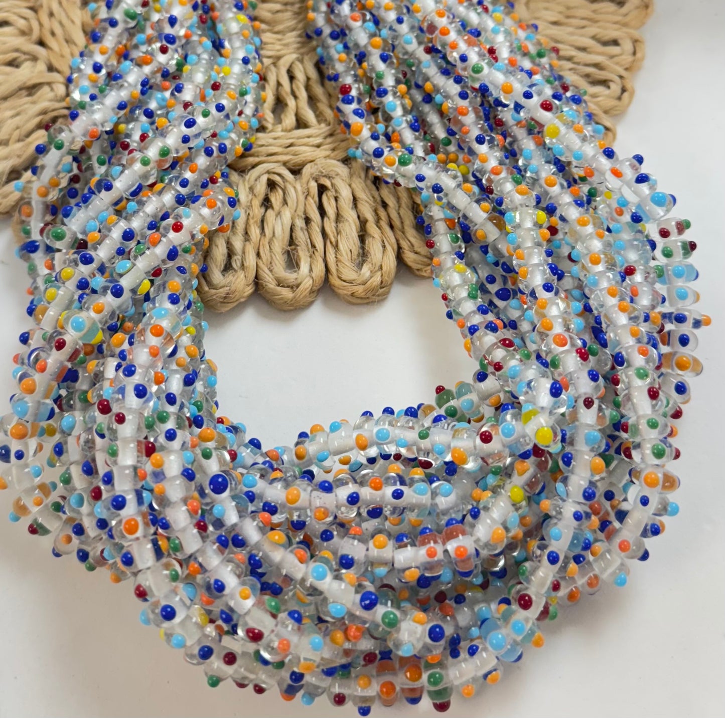 Rondel Bumpy Dots Lampwork