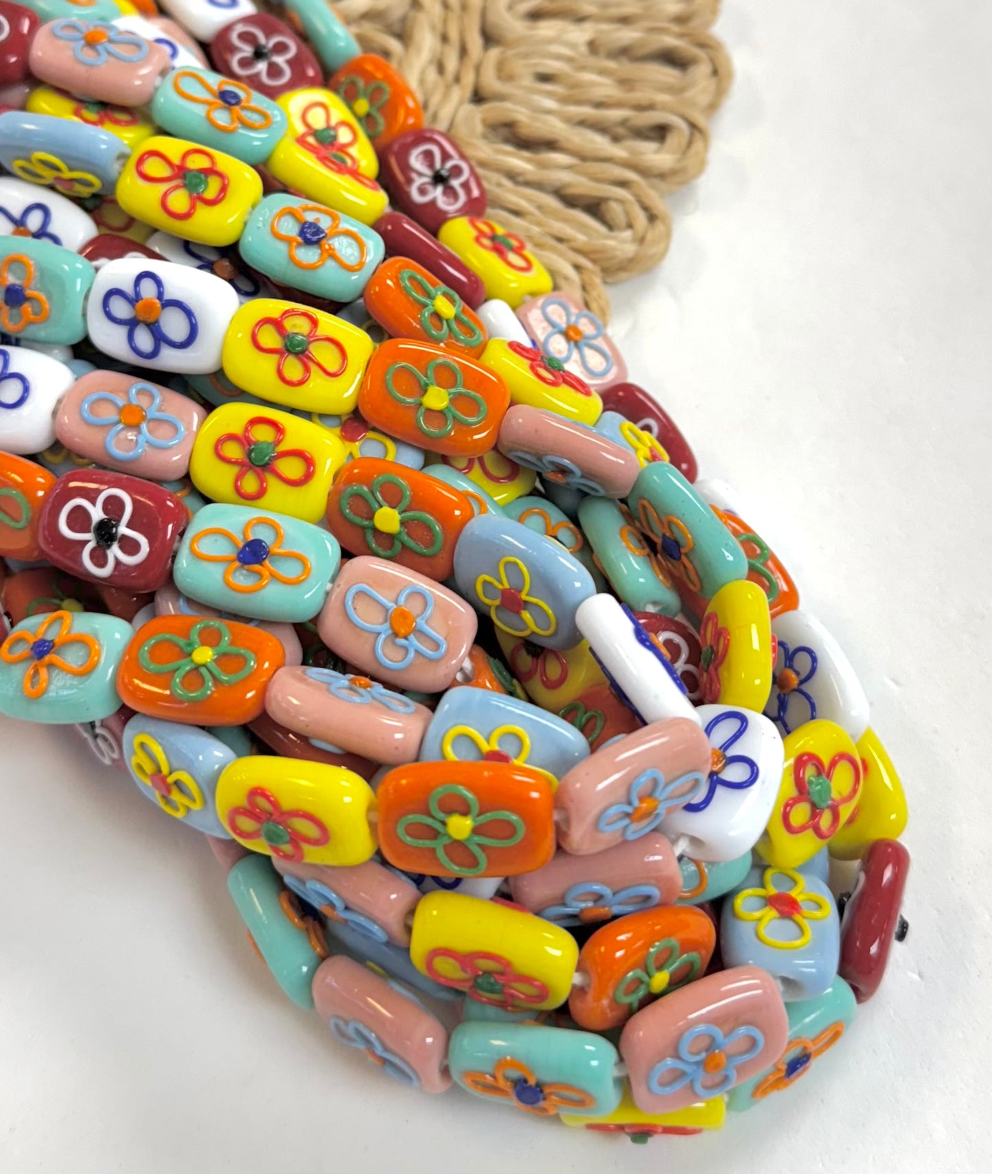 Rectangular Flower Lampwork
