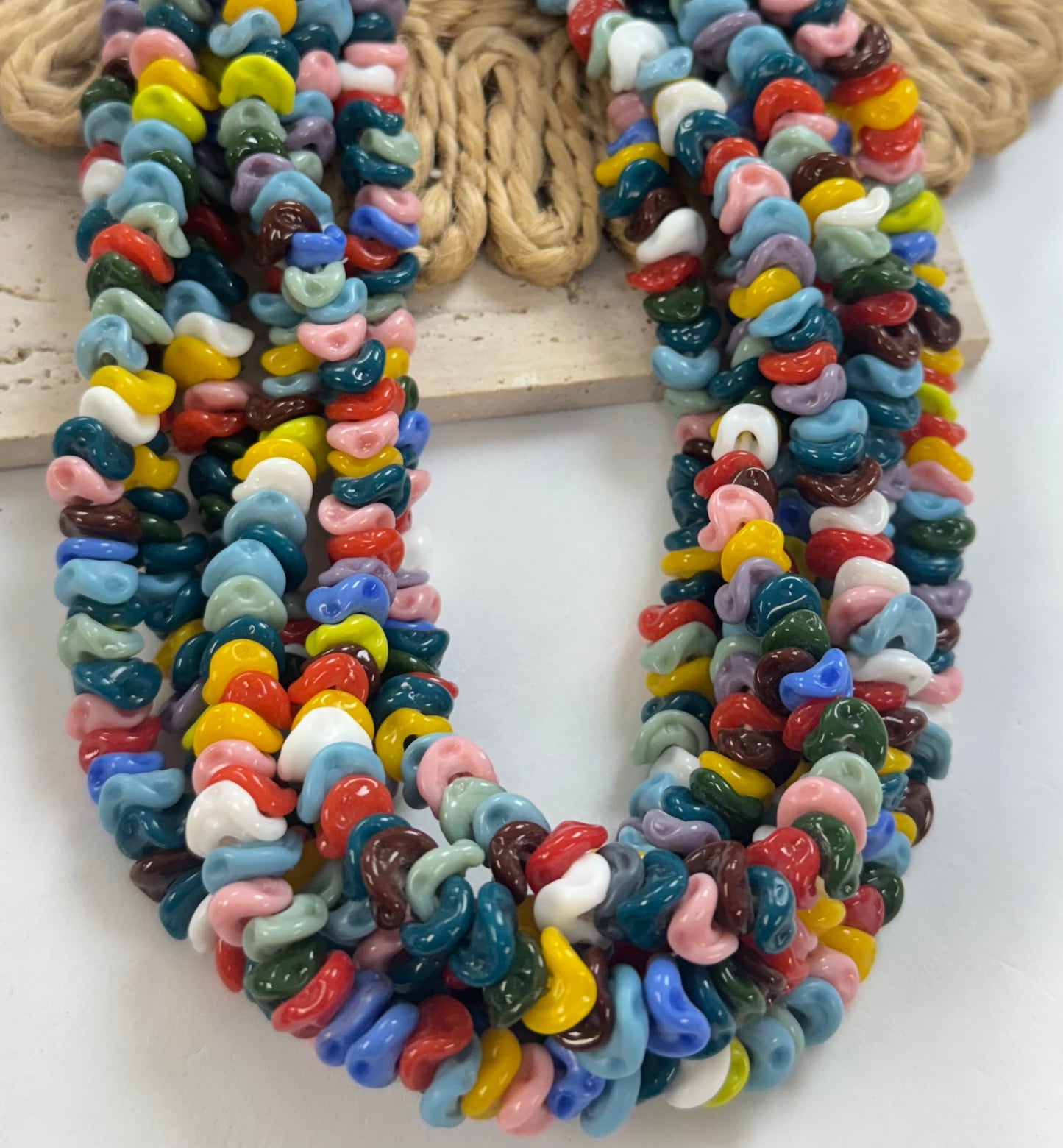 Wave Rondel Lampwork