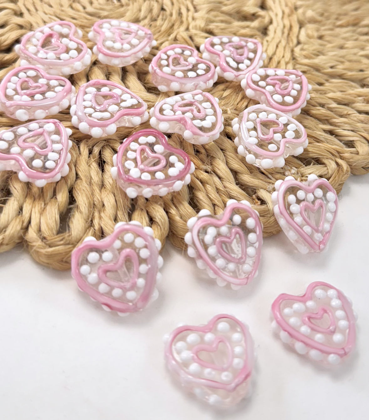 Bumpy Hearts Lampwork