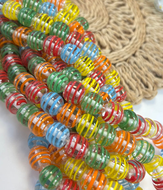 Bumpy Lines Round Lampwork