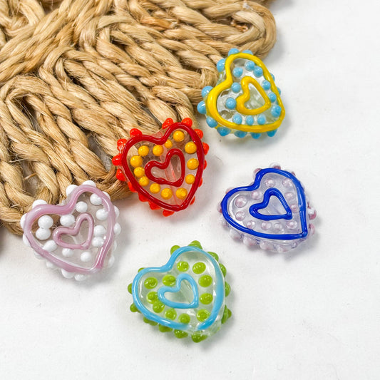 Bumpy Hearts Lampwork