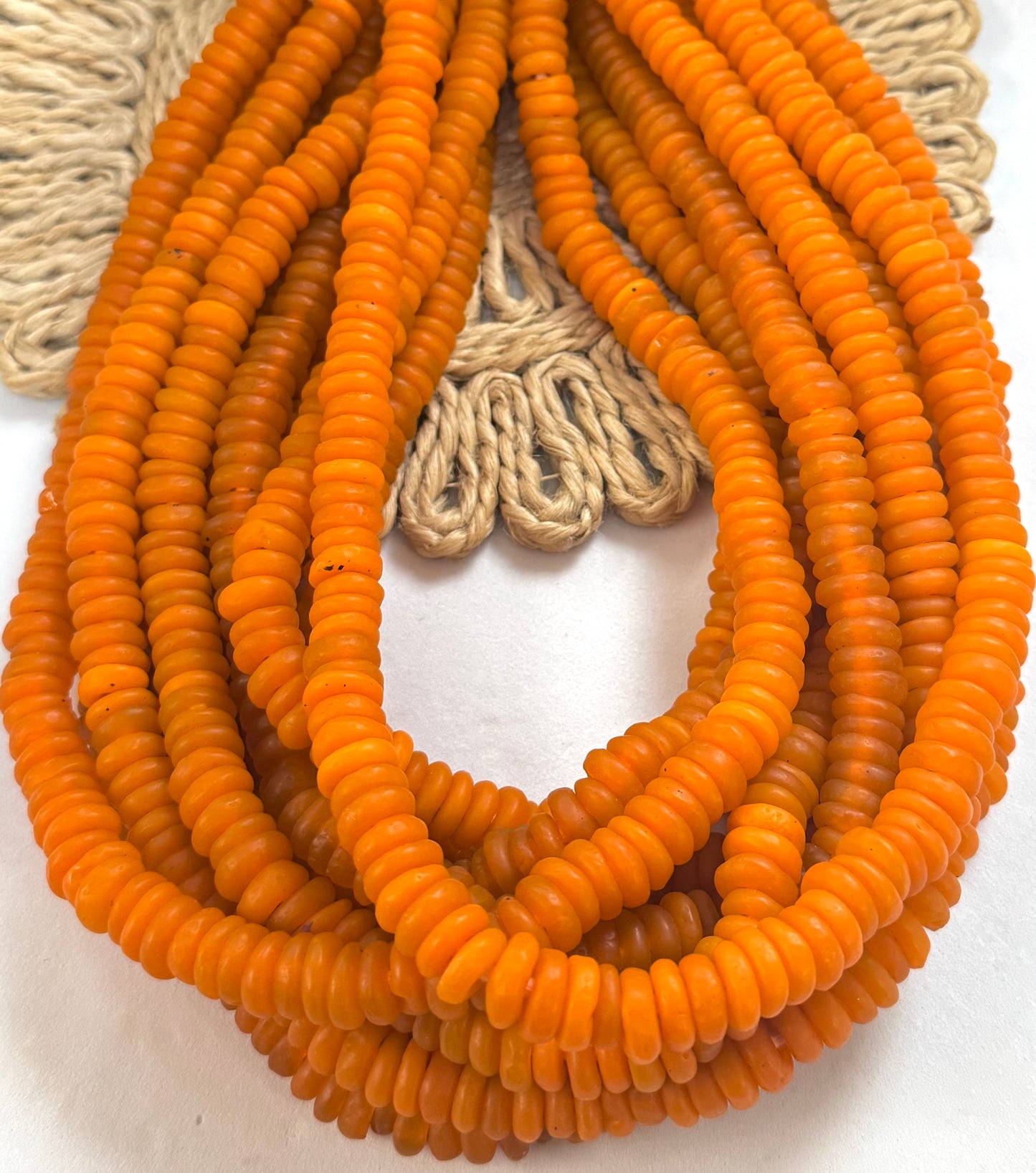 African Rondels Lampwork