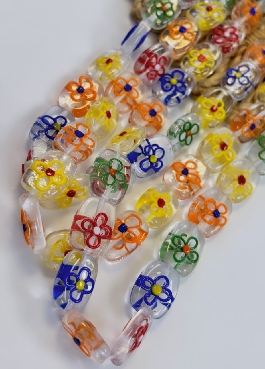 Rectangular Flower Lampwork