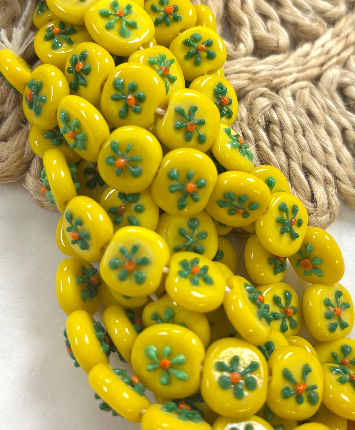 Flower Coin Lampwork