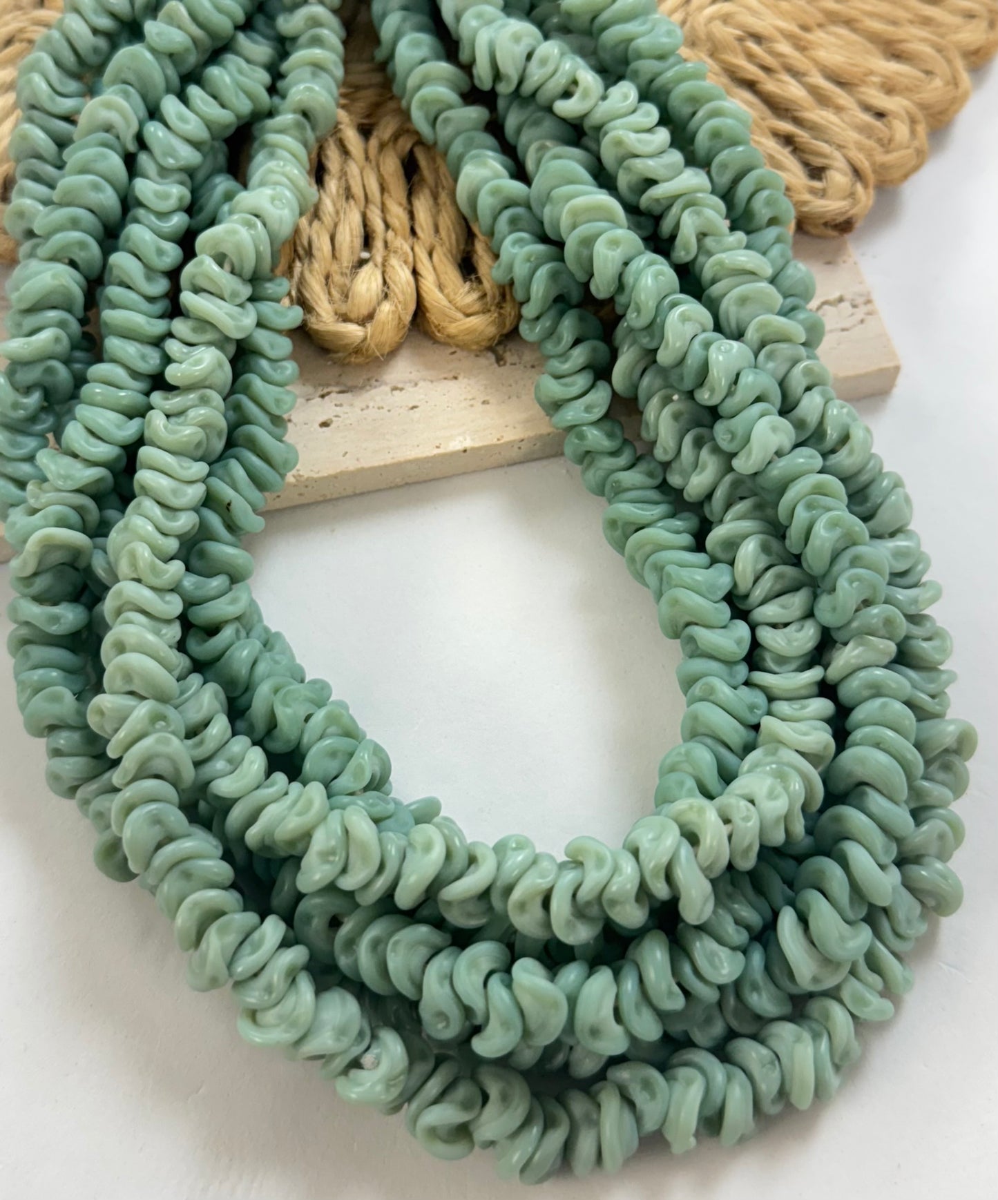 Wave Rondel Lampwork