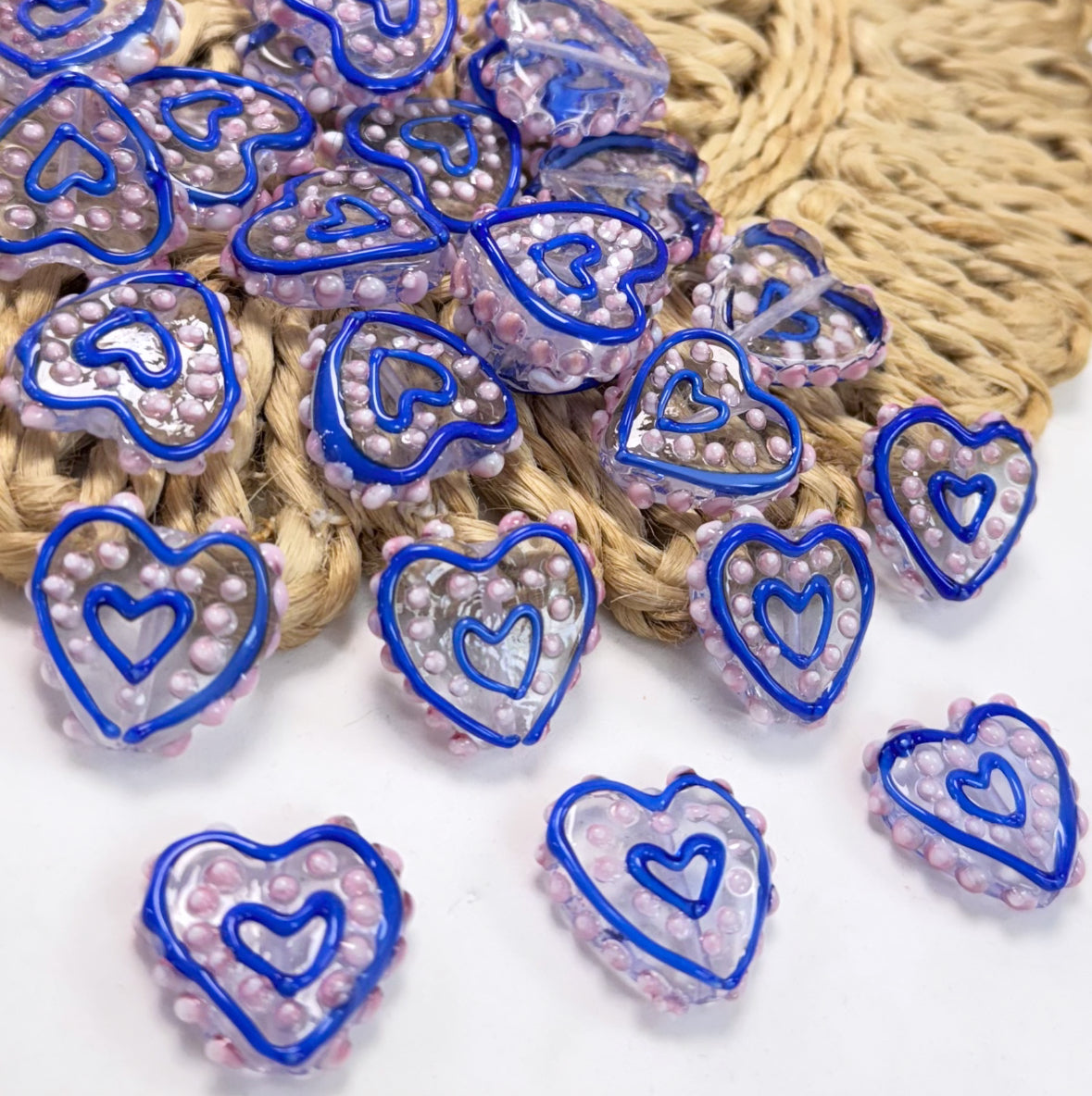Bumpy Hearts Lampwork