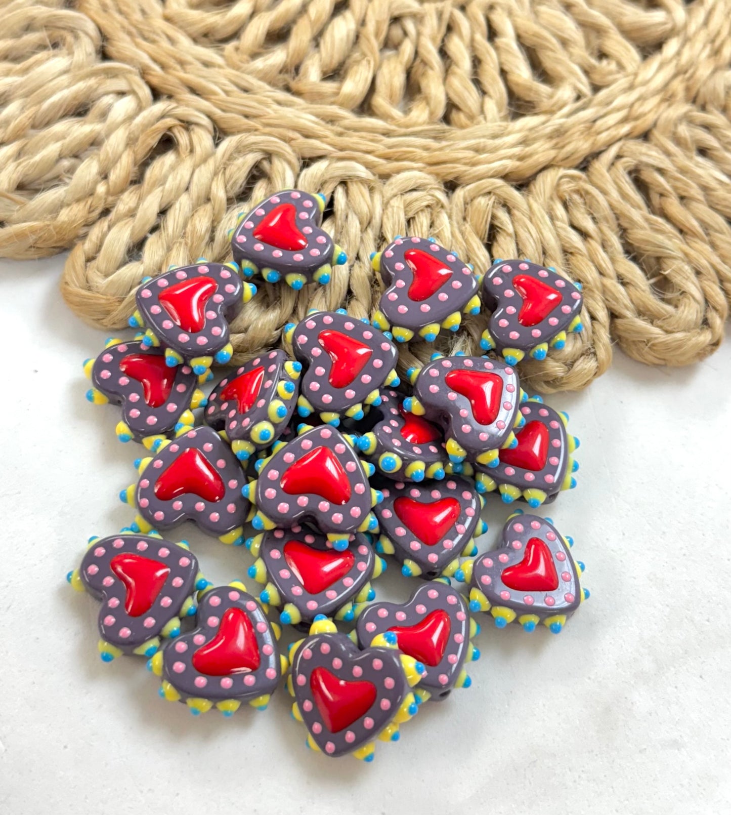 Bumpy Enamel Hearts