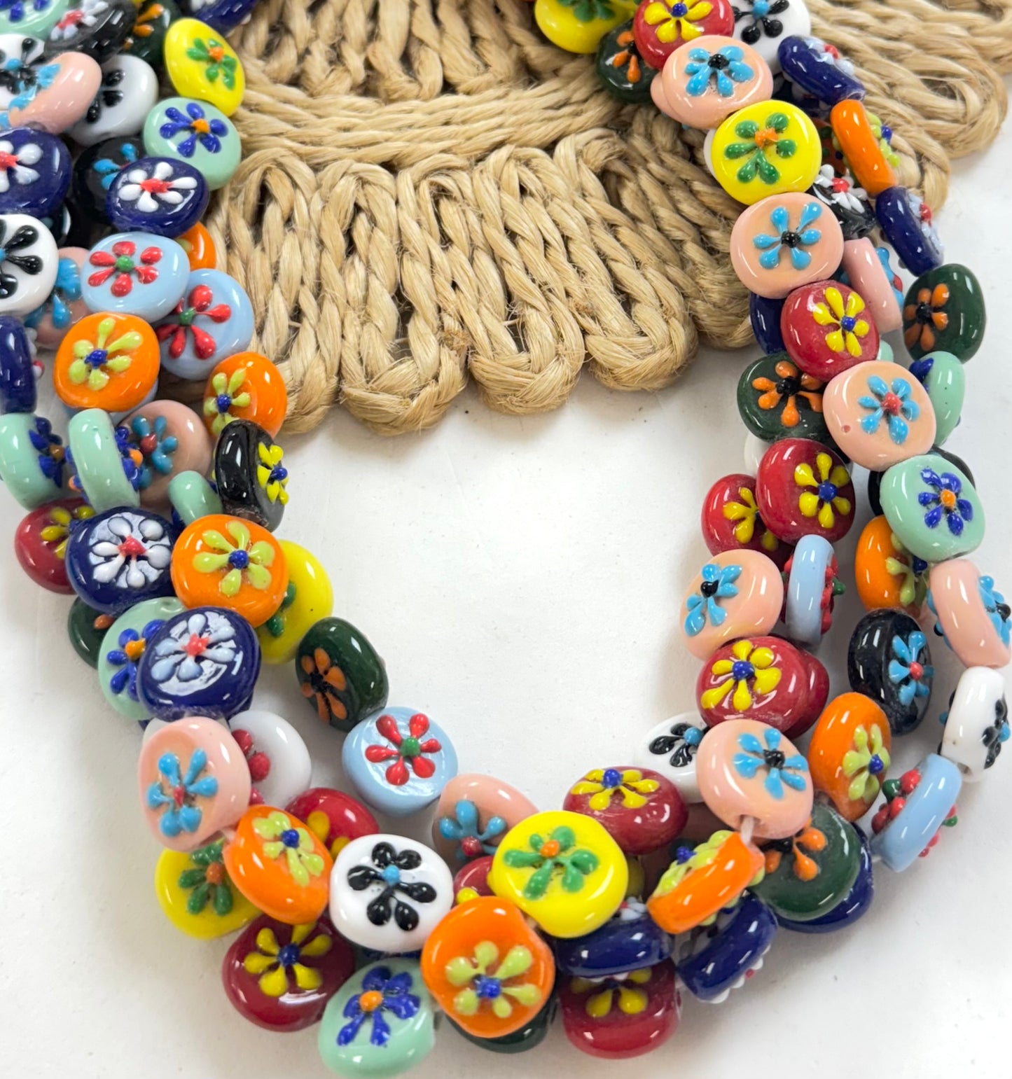 Flower Coin Lampwork