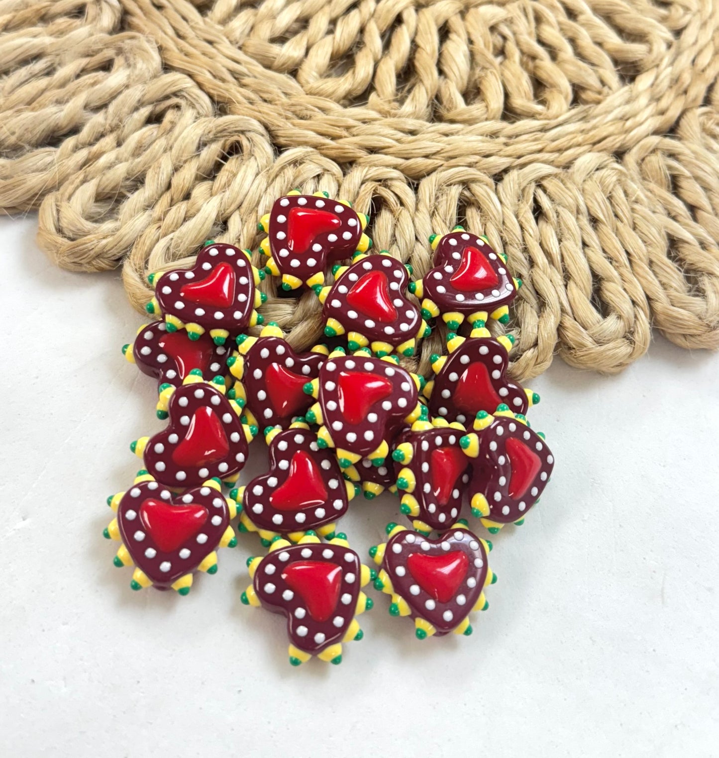 Bumpy Enamel Hearts