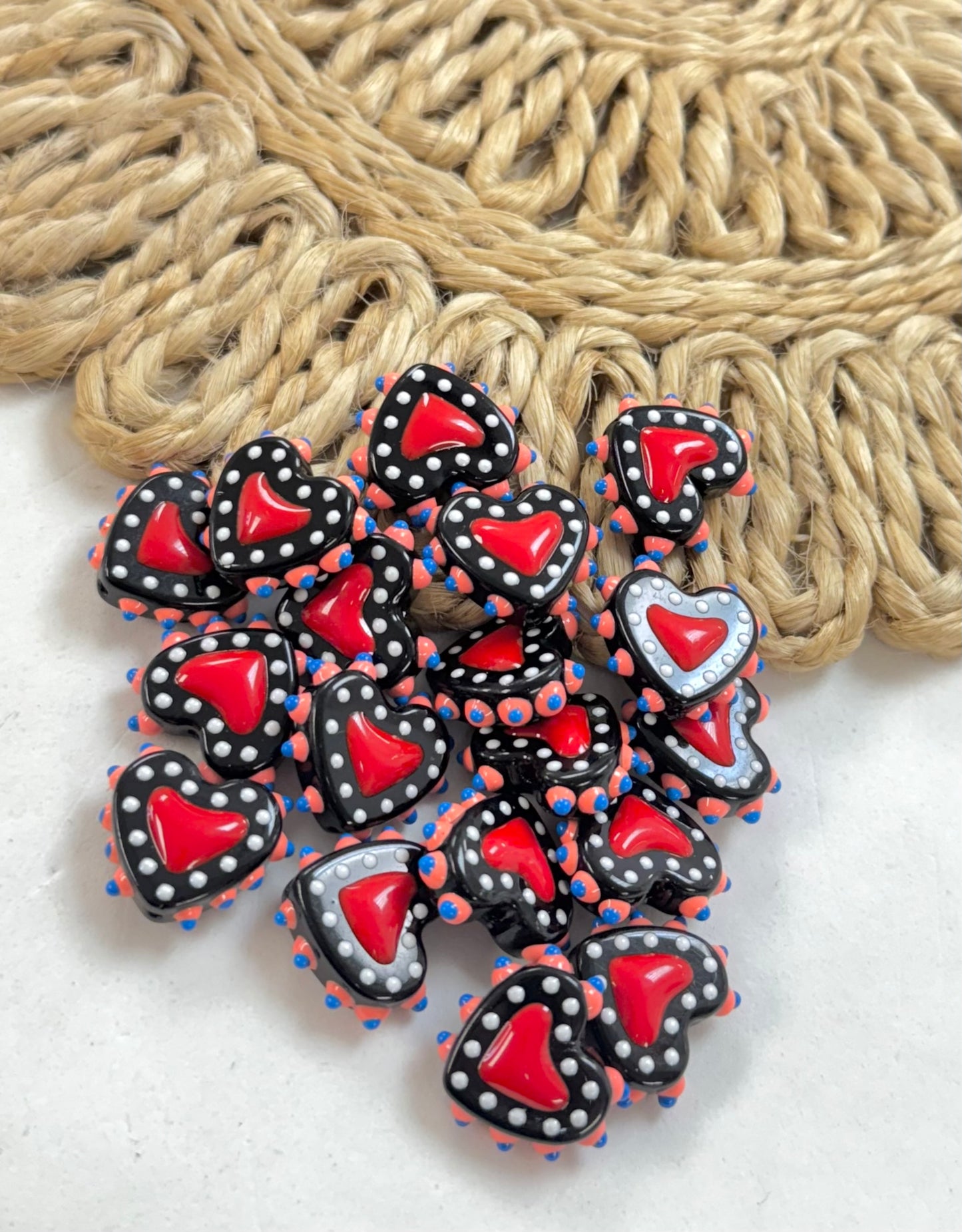 Bumpy Enamel Hearts