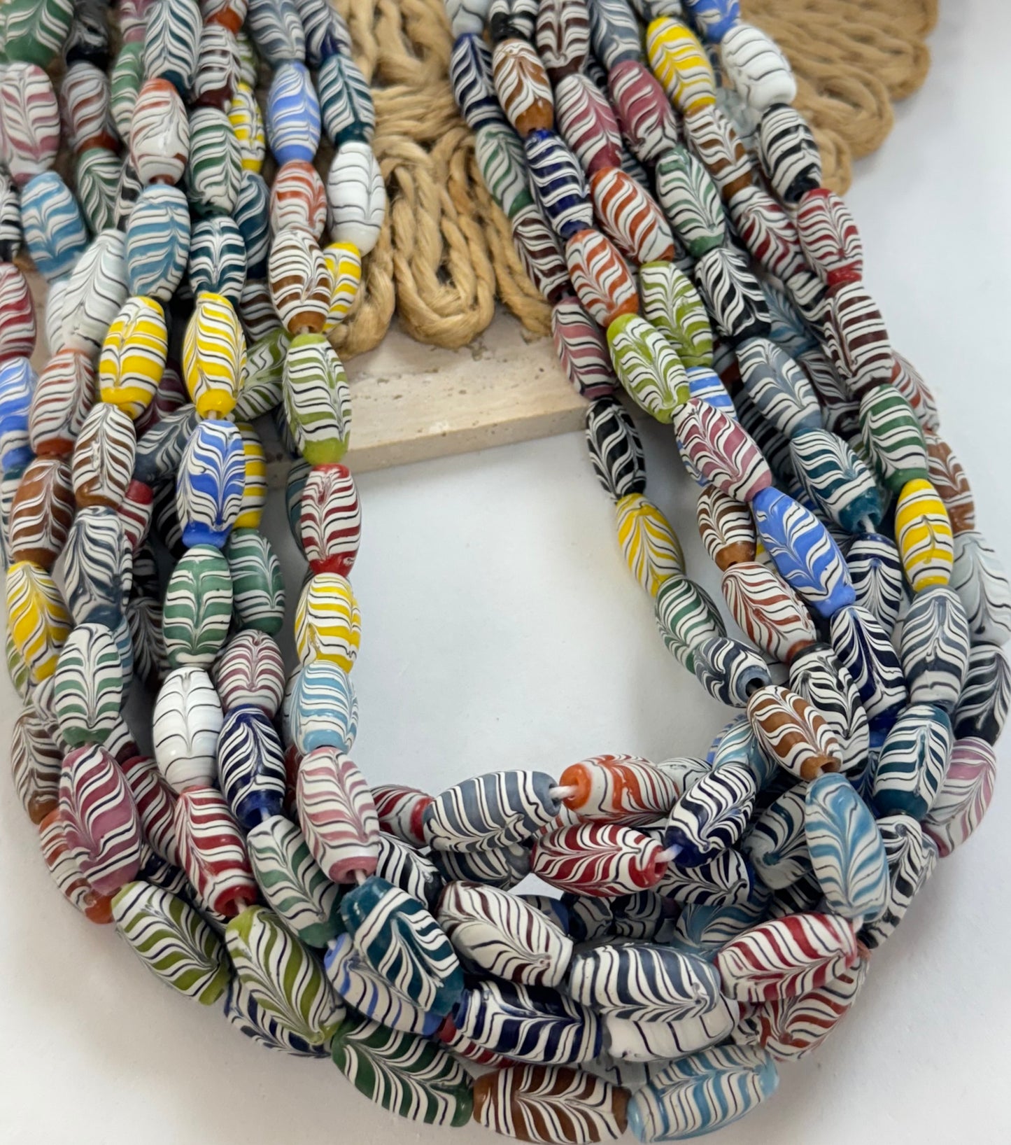 White Marmol Cylinder Lampwork