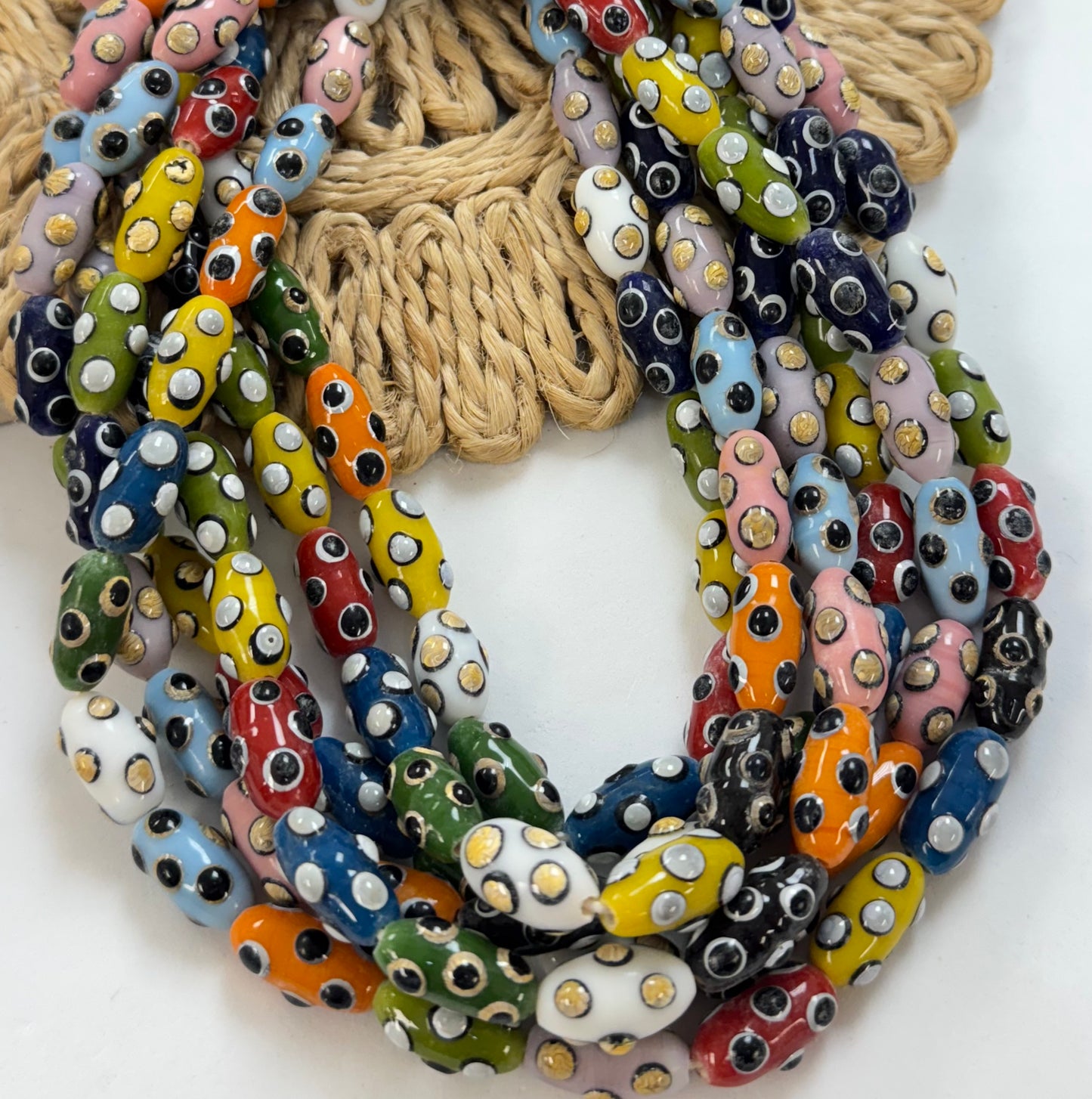 Cylinder Bumpy Dots Lampwork