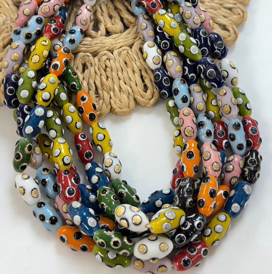 Cylinder Bumpy Dots Lampwork