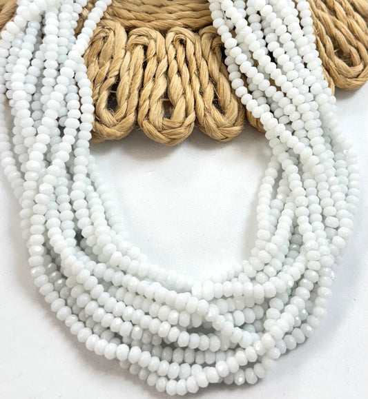 4mm White Jade Rondels