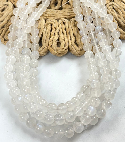 8mm Round Translucent Moonstone