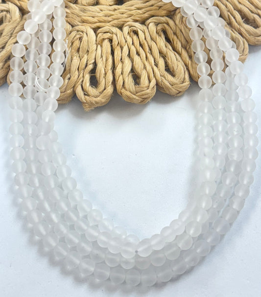 6mm Round Quartz Translucent Matte