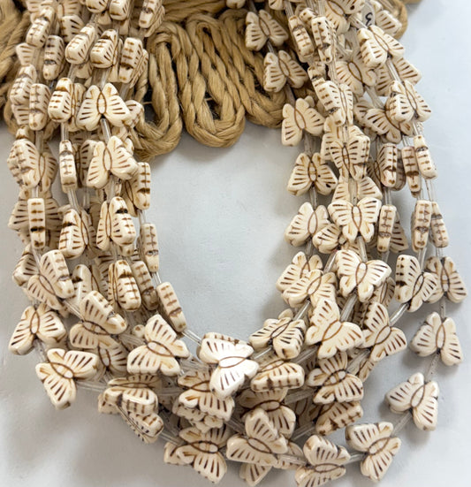 12mm White Turquoise Stone Butterfly