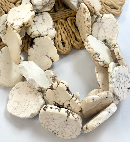 30mm White Turquoise Stone Irregular Shapes