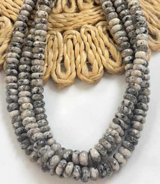 8mm Jasper Grey Rondel