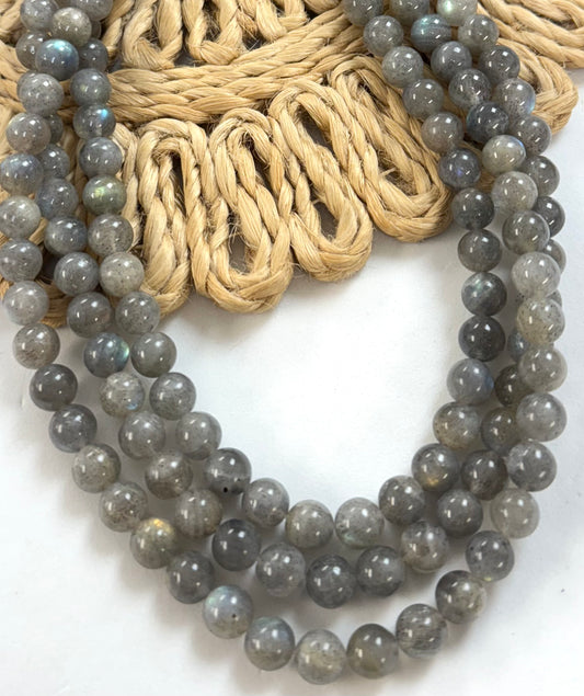 8mm Round Grey Labradorita
