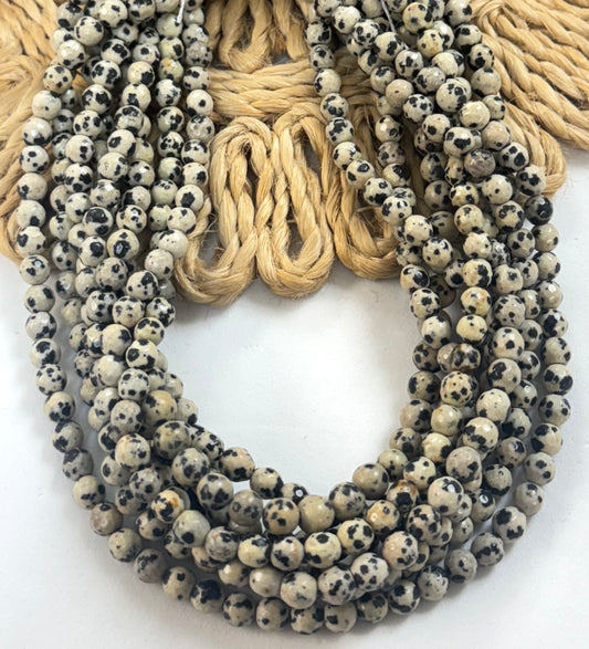 Round Faceted Jasper Dálmata