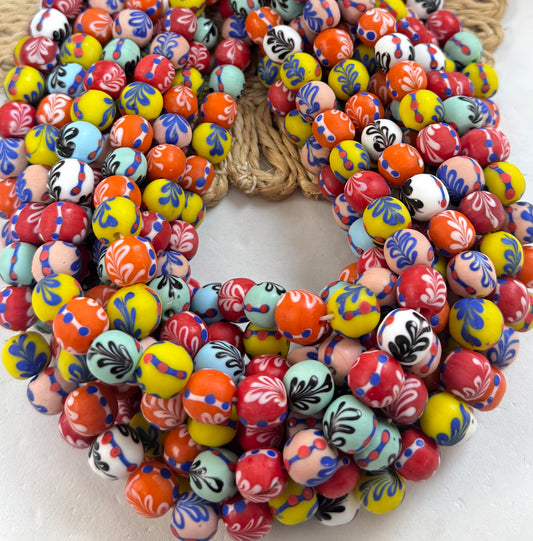 Marmol & Dots Round Lampwork