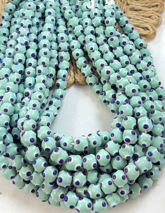 Glossy Bumpy Dots Round Lampwork