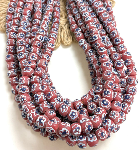 Flower Krobo African Beads