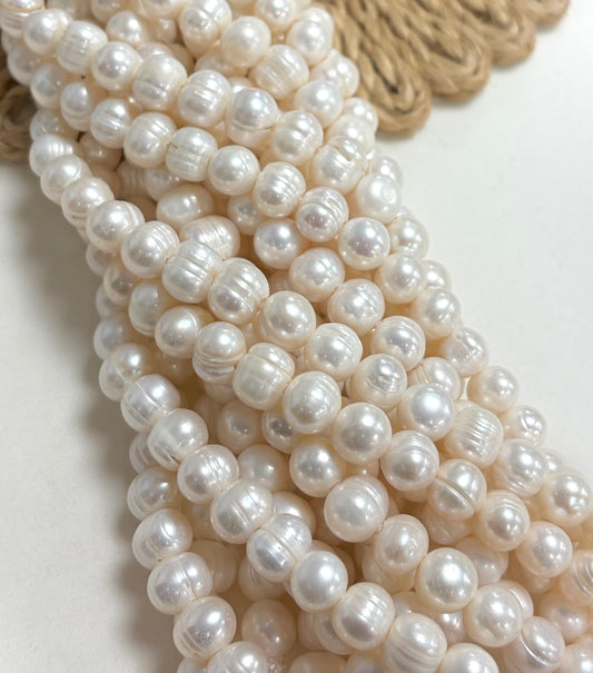 10mm Freshwater Pearl Con Hueco Ancho