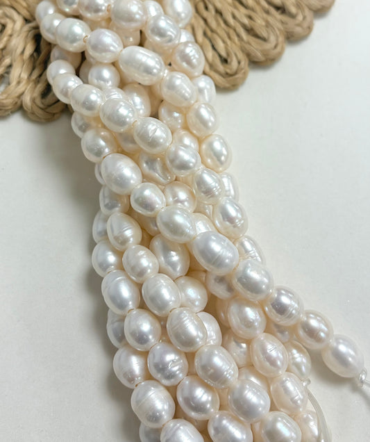 10mm Rice Freshwater Pearl Con Hueco Ancho