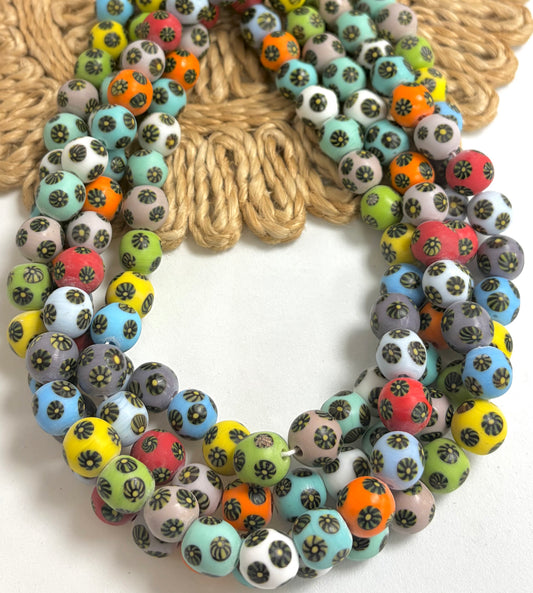 14mm Milefiori Matte Lampwork
