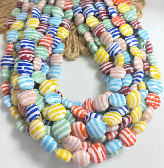 Puffy Line Coin Lampwork