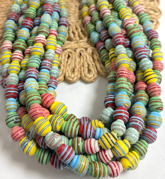 Colorful Irregular Rounds Lines Lampwork