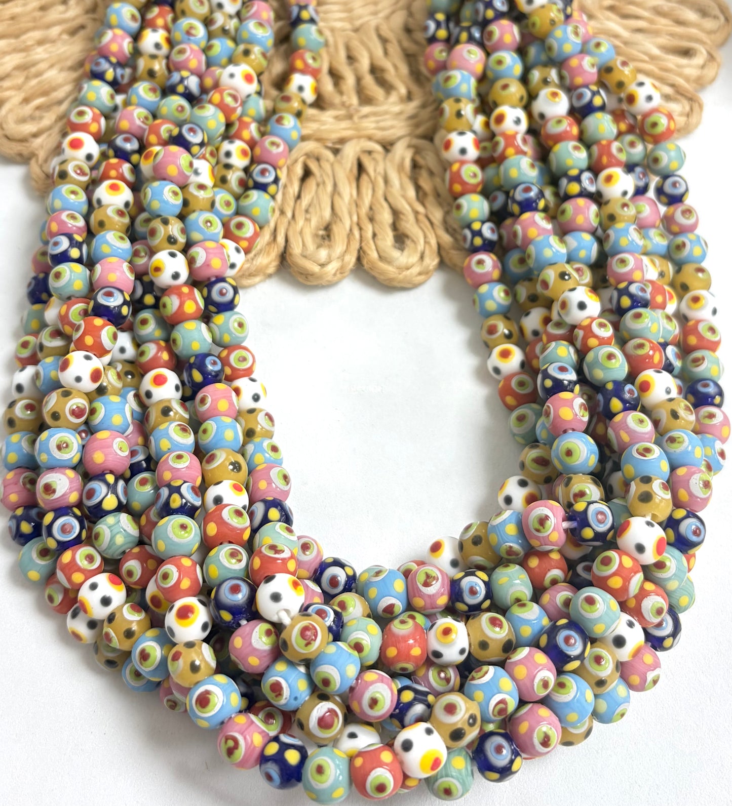 Round Matte Dots Lampwork