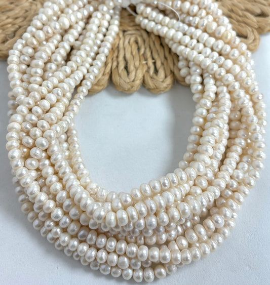 6mm Rondel Freshwater Pearls