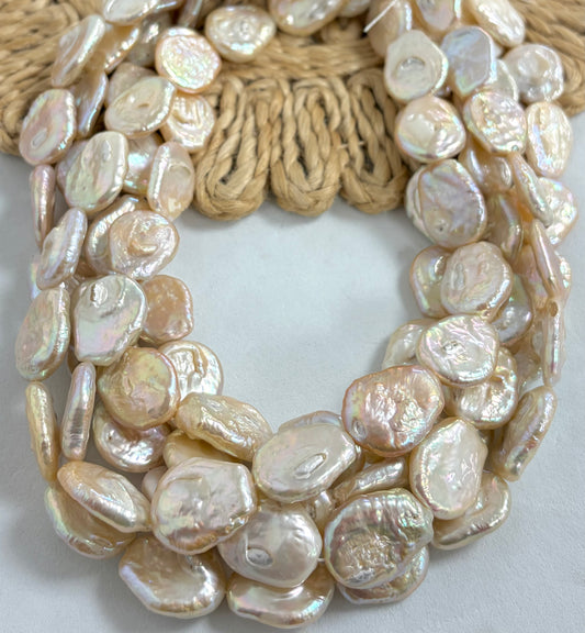 18mm Peach Coin Freshwater Pearl