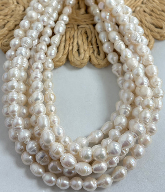 8mm Irregular Round Freshwater Pearl De Hueco Ancho