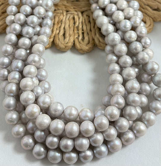 10mm Grey Round Freshwater Pearls