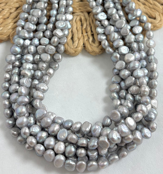 8mm Grey Irregular Rounds Freshwater Pearls