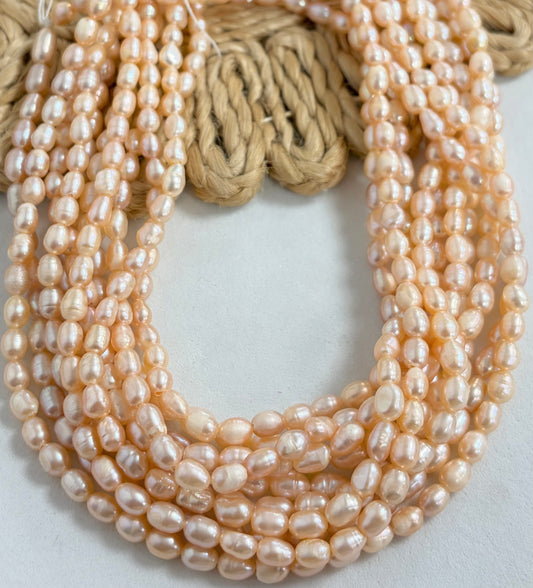 4mm Rice Peach Freshwater Pearls