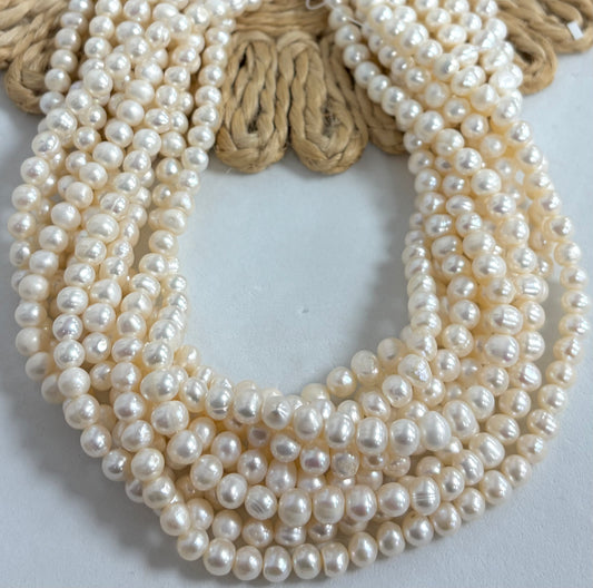 6-8mm White Round Freshwater Pearls